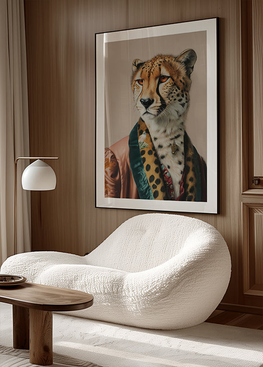 Sir Cheetah In Vintage Clothing Plakat