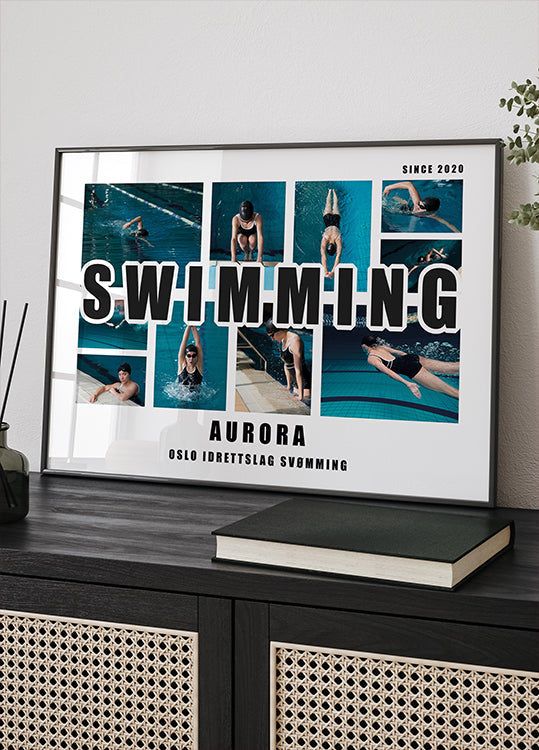 Swimming Photo Collage Personal Plakat