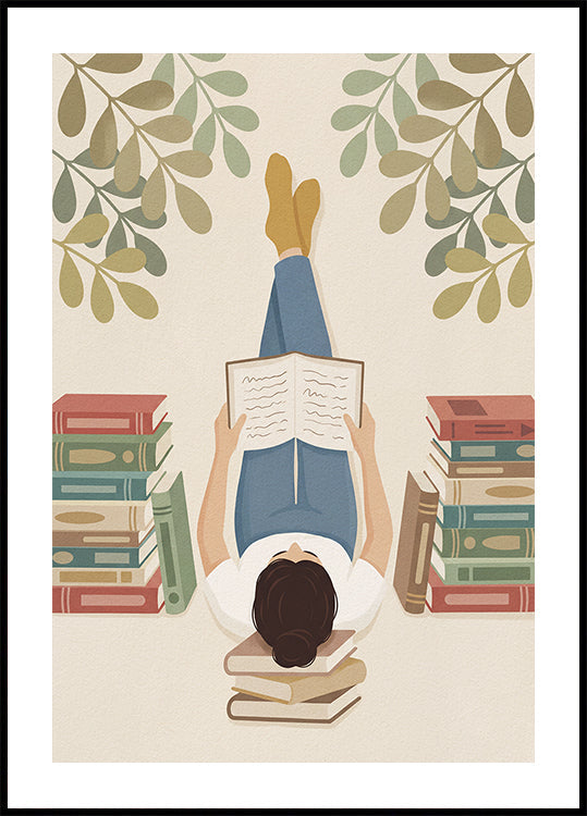 Lying On My Back Reading a Book Plakat