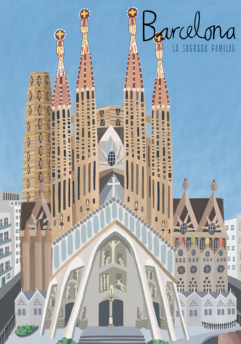 The Sagrada Familia, Barcelona by Artist Carla Daly Plakat
