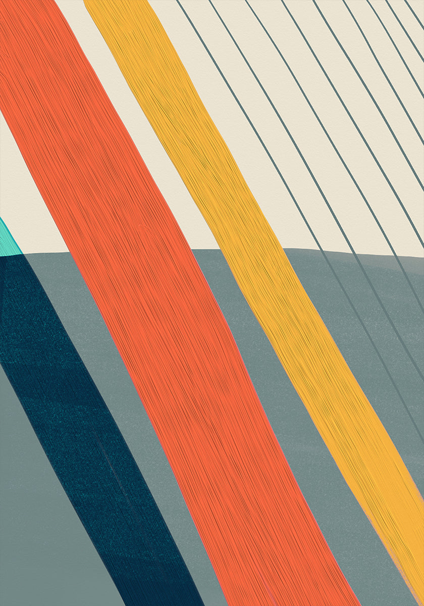 Bold Geometric Stripes Plakat