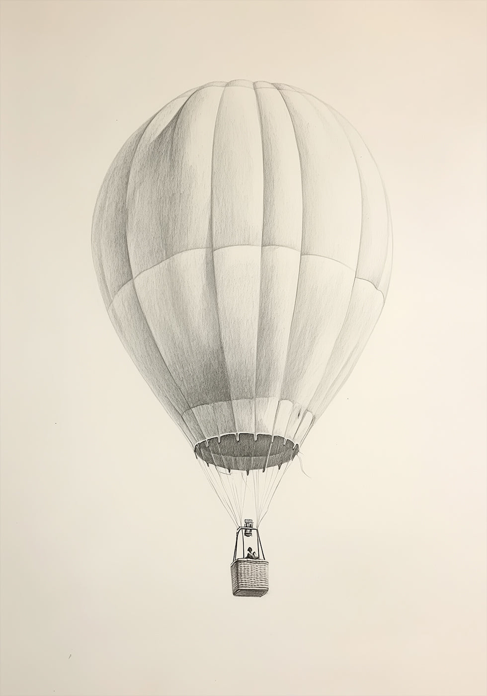 Vintage Hot Air Balloon Sketch Plakat