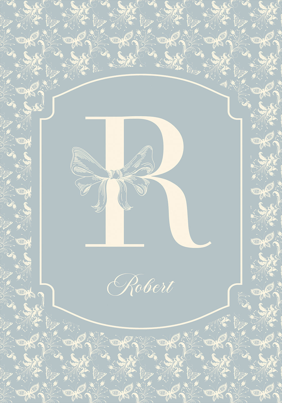 Elegant Baby Name Personal Blue Plakat