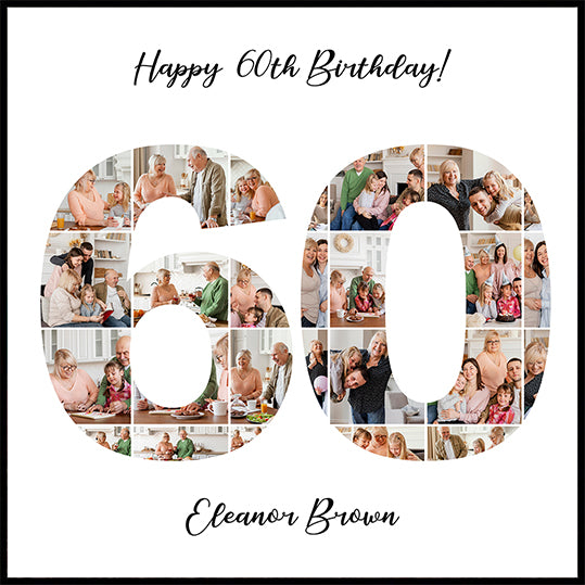 60th Birthday Photo Collage Personal Plakat
