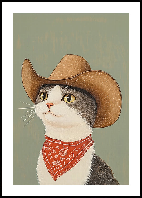 Cowboy English Shorthair Cat Plakat