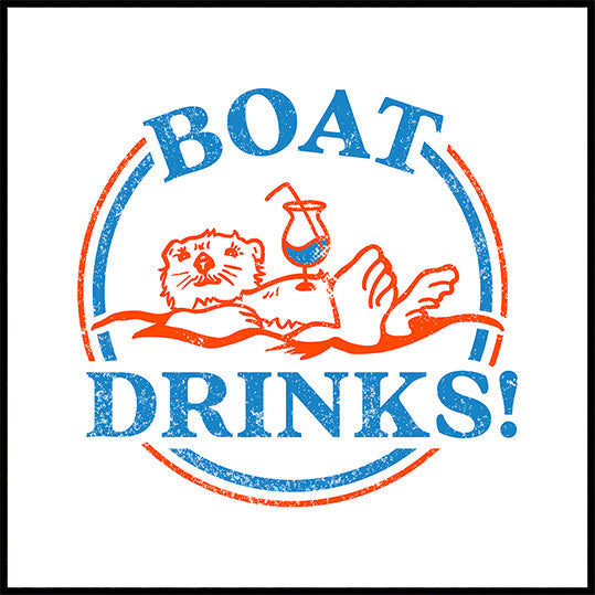 Boat Drinks Cocktail Drinking Otter Plakat