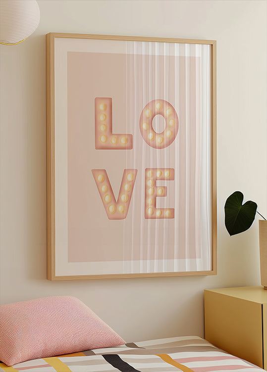 LOVE Light Letters Pink Plakat