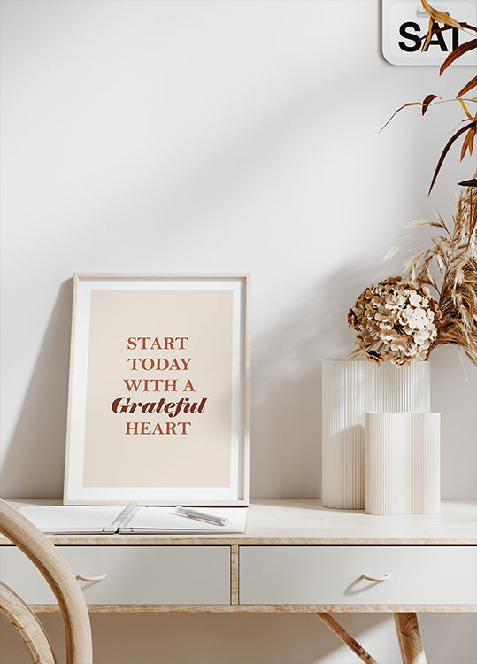 Start Today with a Grateful Heart Plakat