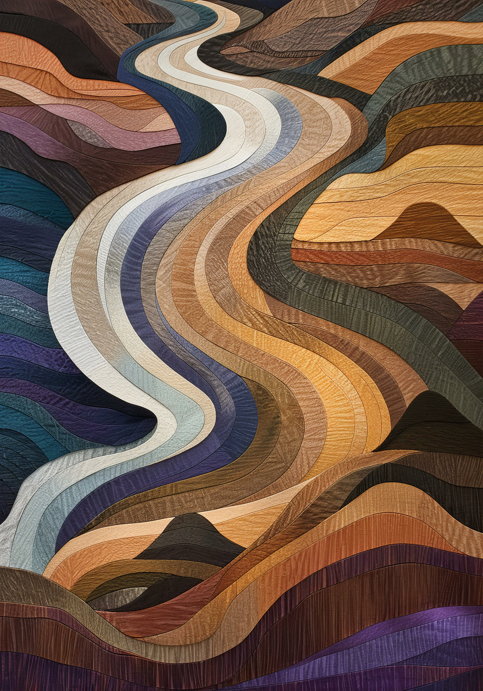 Flowing Abstract Fabric Design Plakat