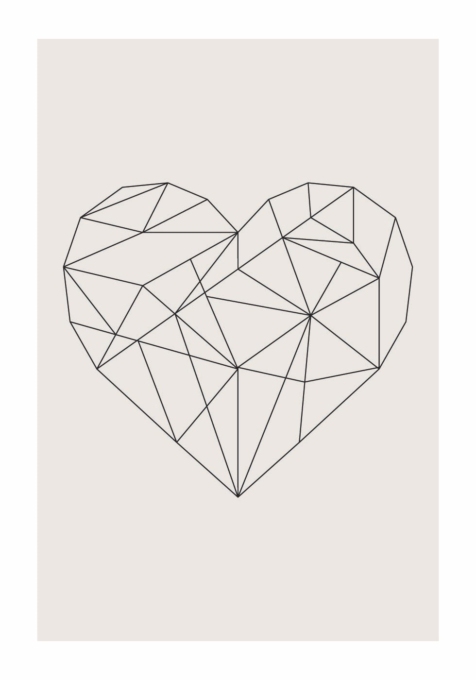 Abstract Geometric Heart Plakat