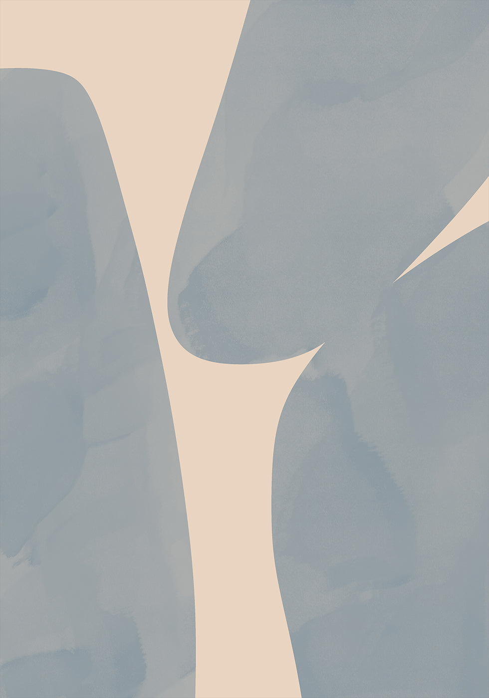 Soft Blue Forms, Abstract Shapes Plakat