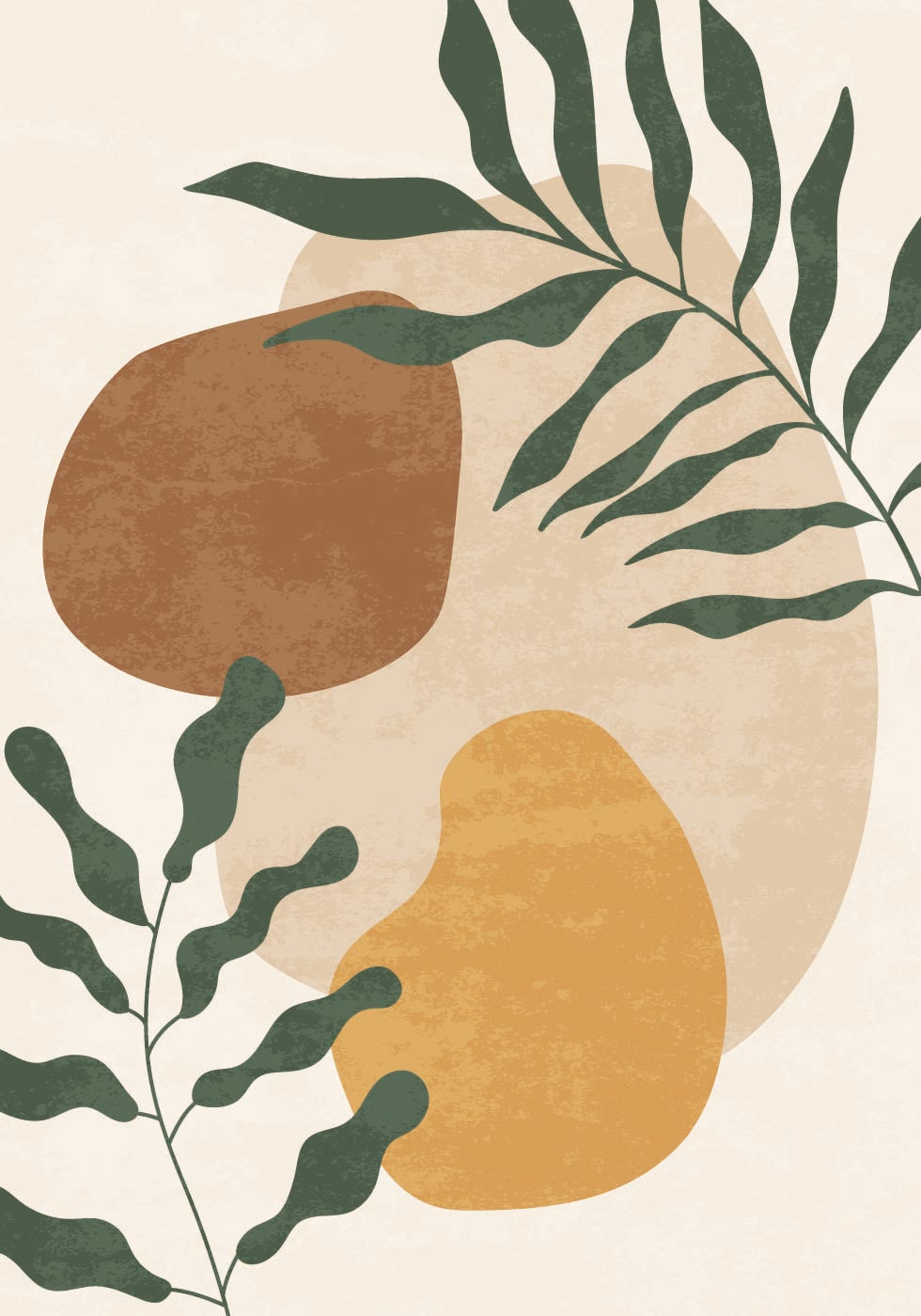 Abstract Shapes and Leaf Plakat