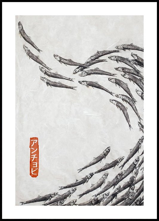 Anchovy Sardines Art Print Plakat