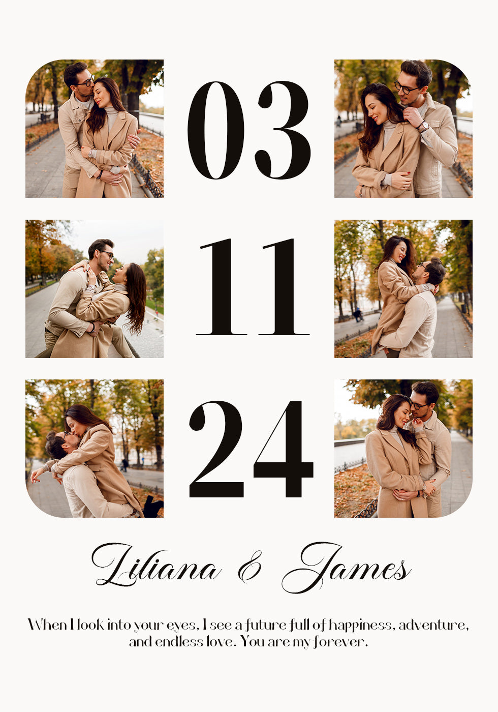 Anniversary Date Personalized Photo Collage Plakat