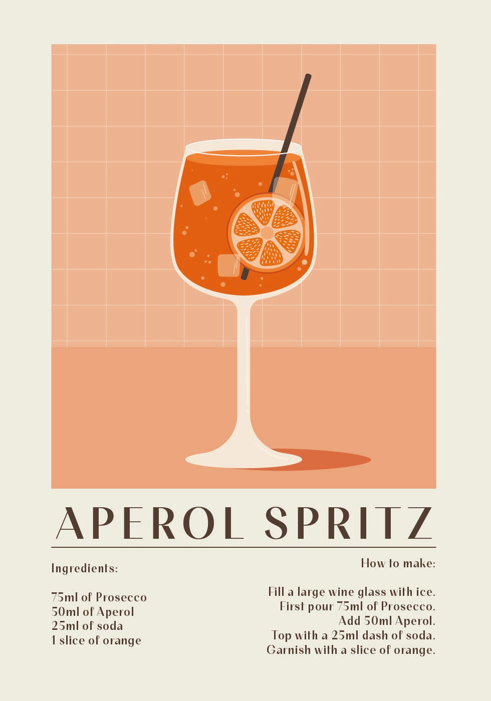 Aperol Spritz Recipe Plakat