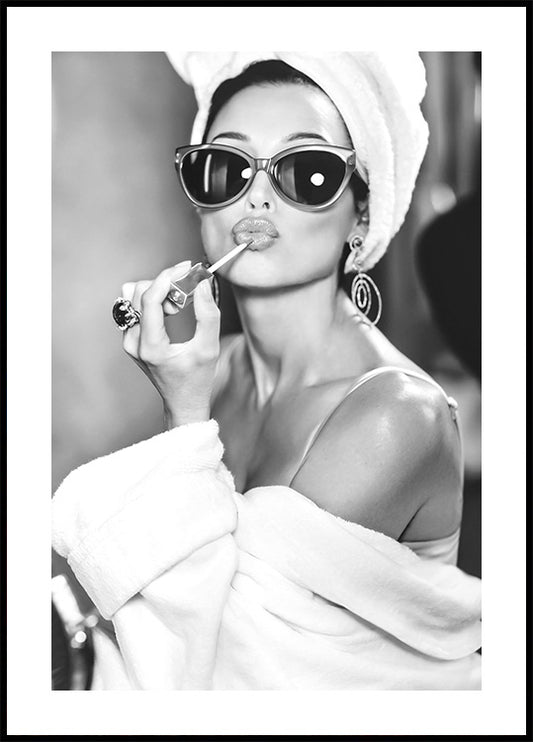 Glamorous Vintage Hollywood Beauty BW Plakat