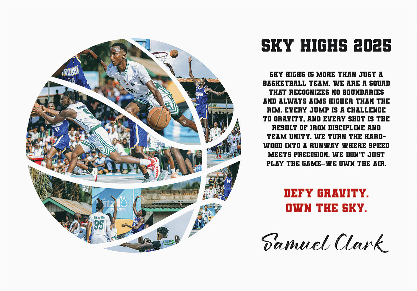 Basketball Photo Collage Personal Plakat