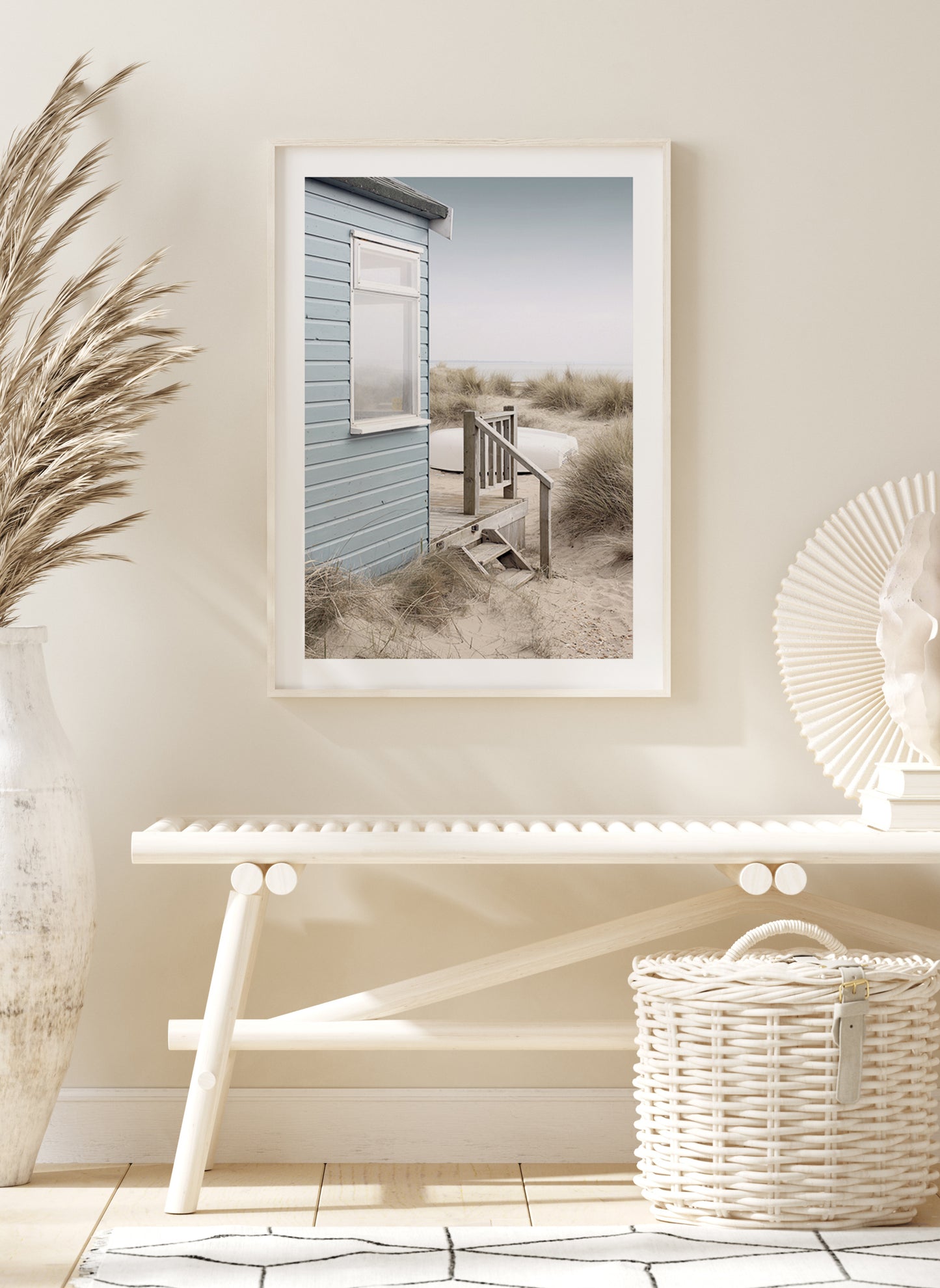 Beach Hut and Boat Plakat