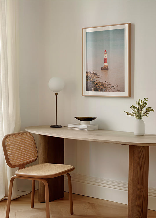 Beachy head lighthouse in England - summer nostalgic travel photography Plakat