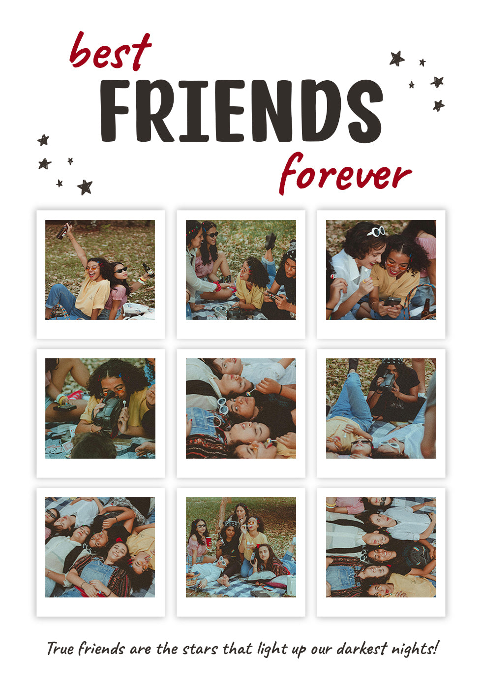 Best Friends Forever Personalized Photo Collage Plakat