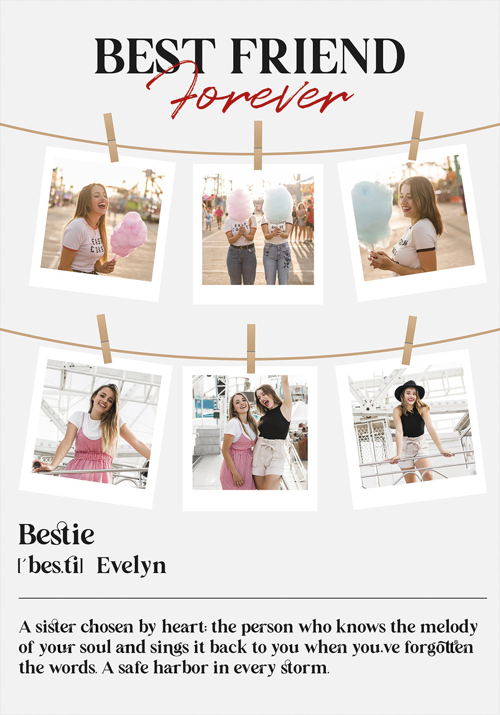 Best Friends Photo Collage Personal Plakat