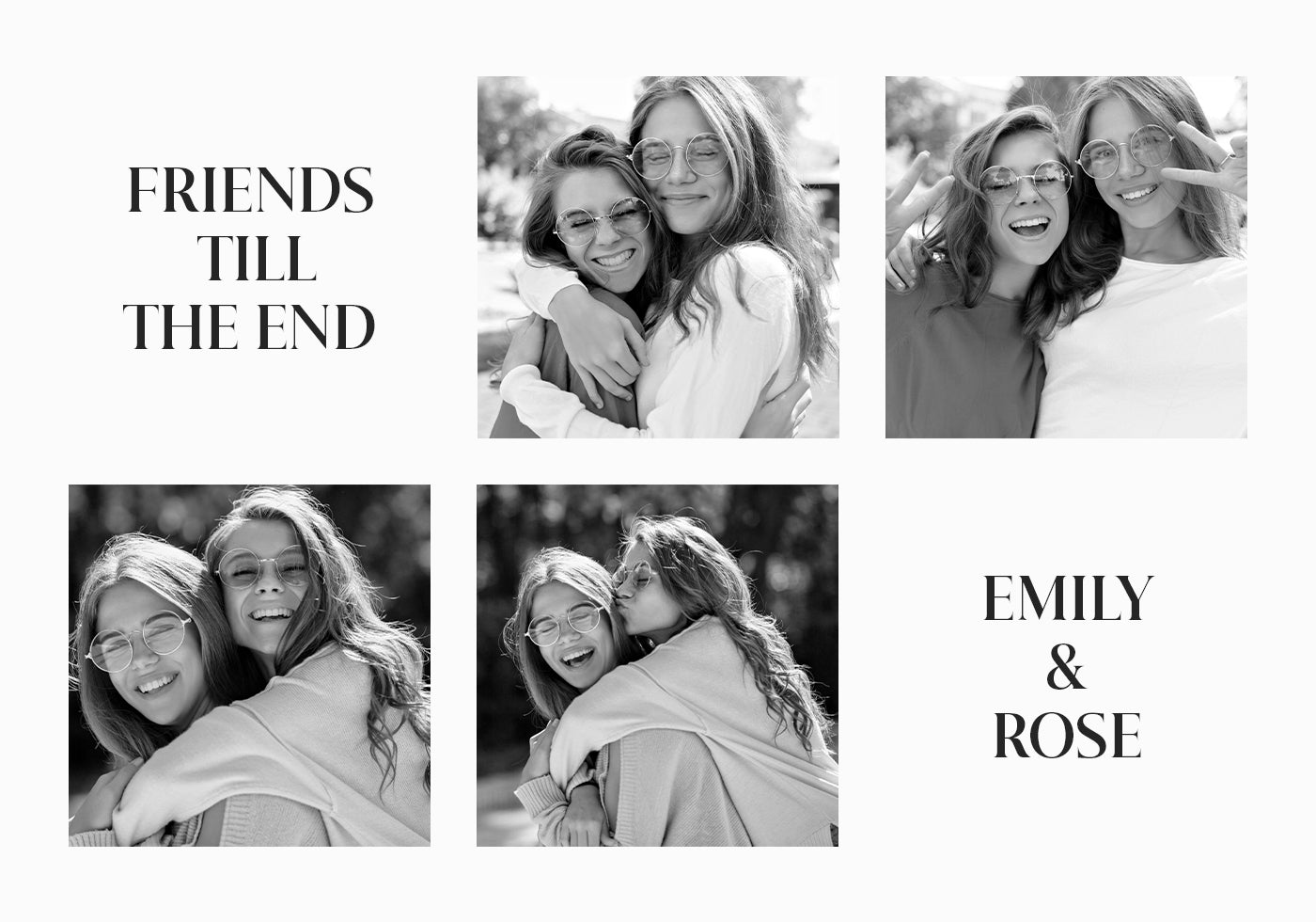 Friends Till The End Personalized Photo Collage Plakat