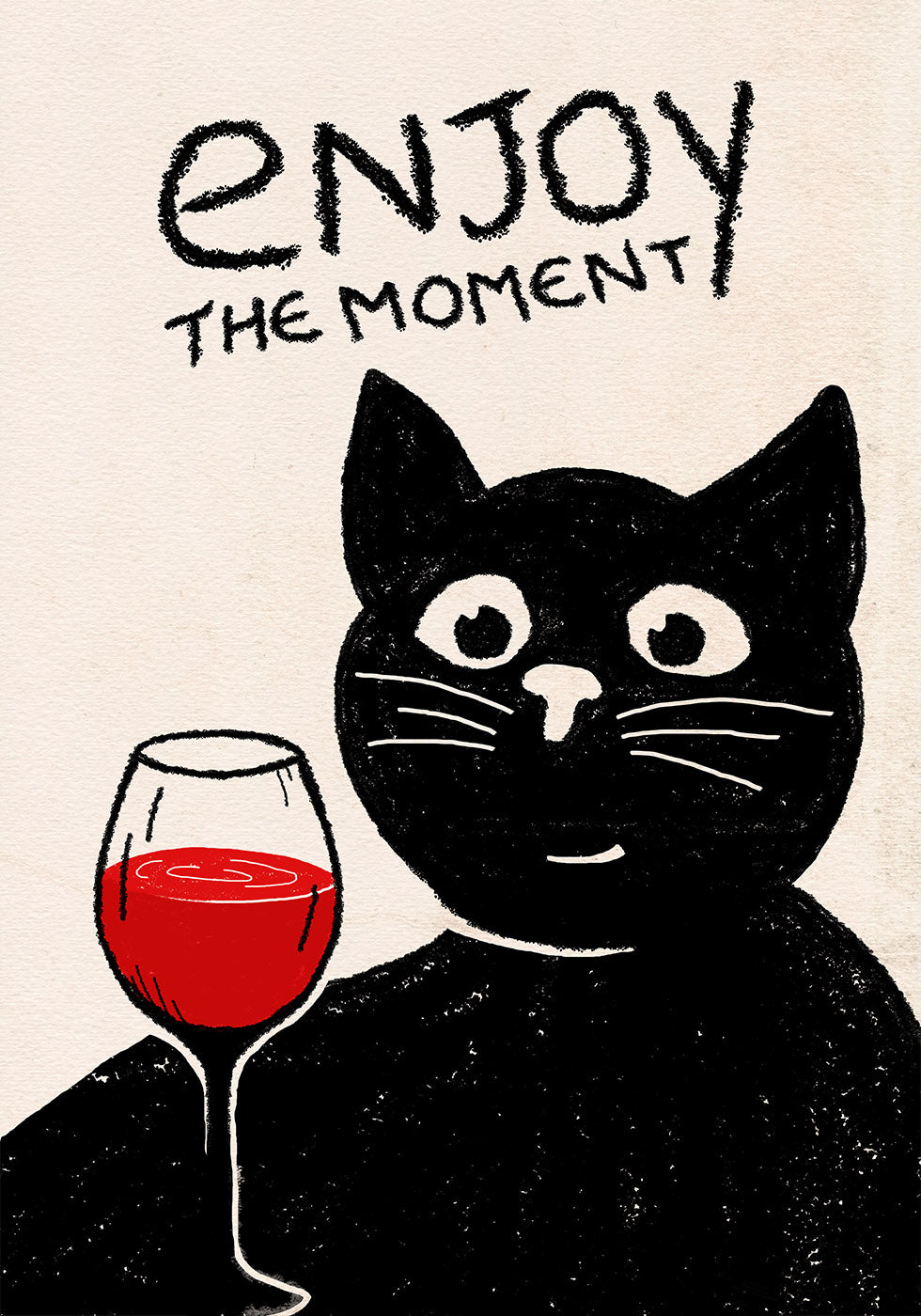 Cat Who Delights in Wine Plakat