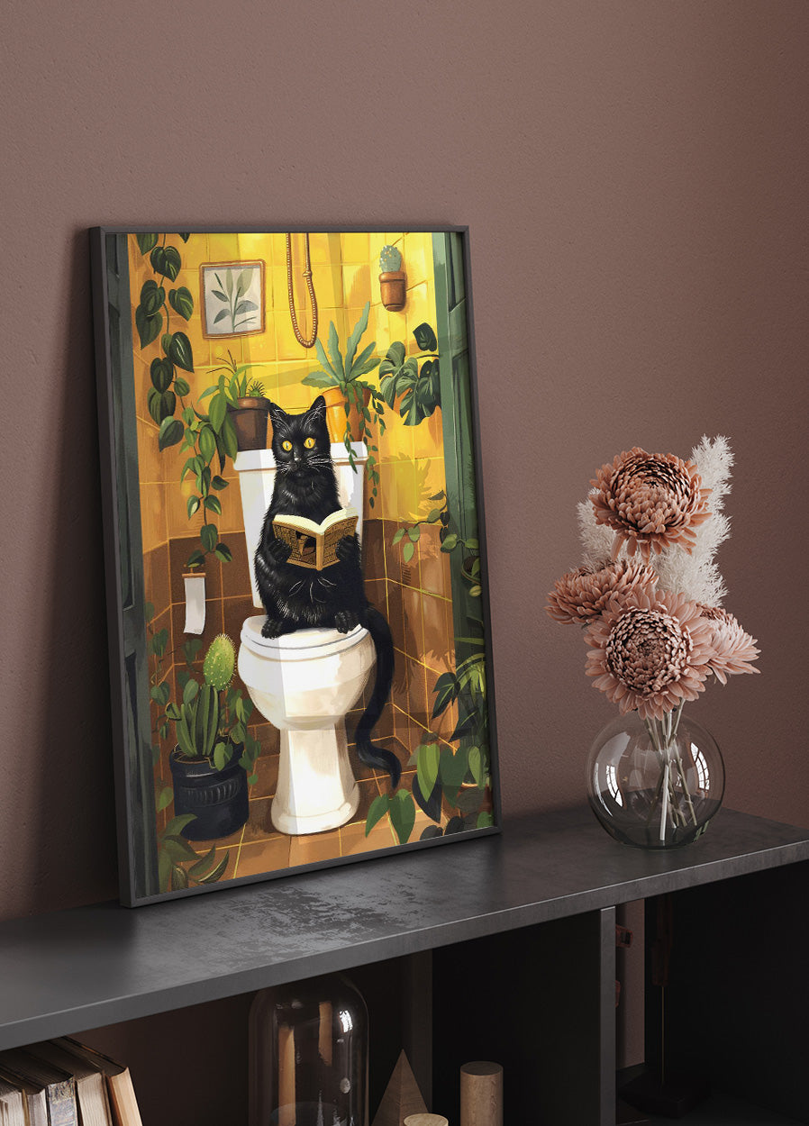 Cat on Toilet Plakat