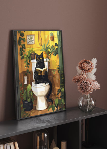 Cat on Toilet Plakat