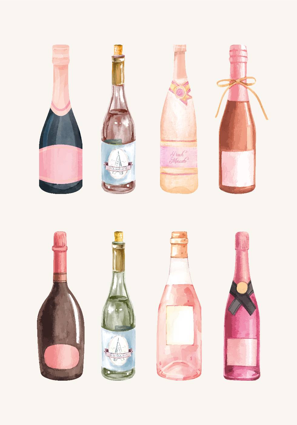 Champagne Bottles Plakat