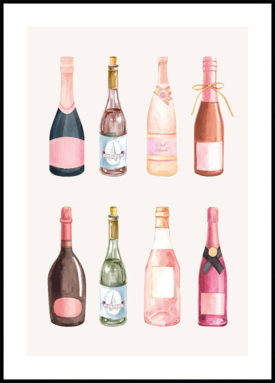 Champagne Bottles Plakat