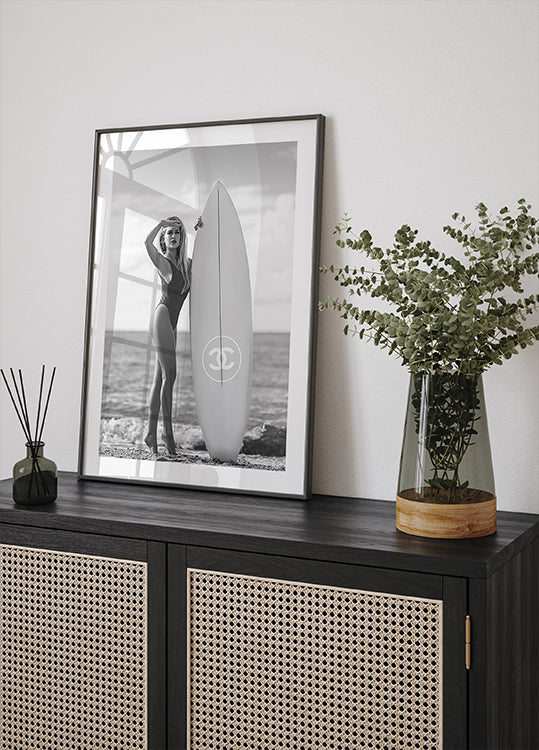 Vintage Surfboard in Style Plakat