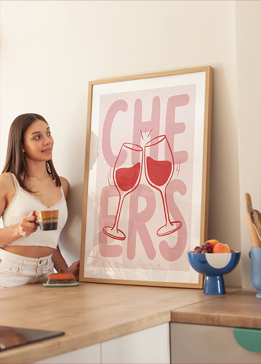 Cheers In Pink Plakat