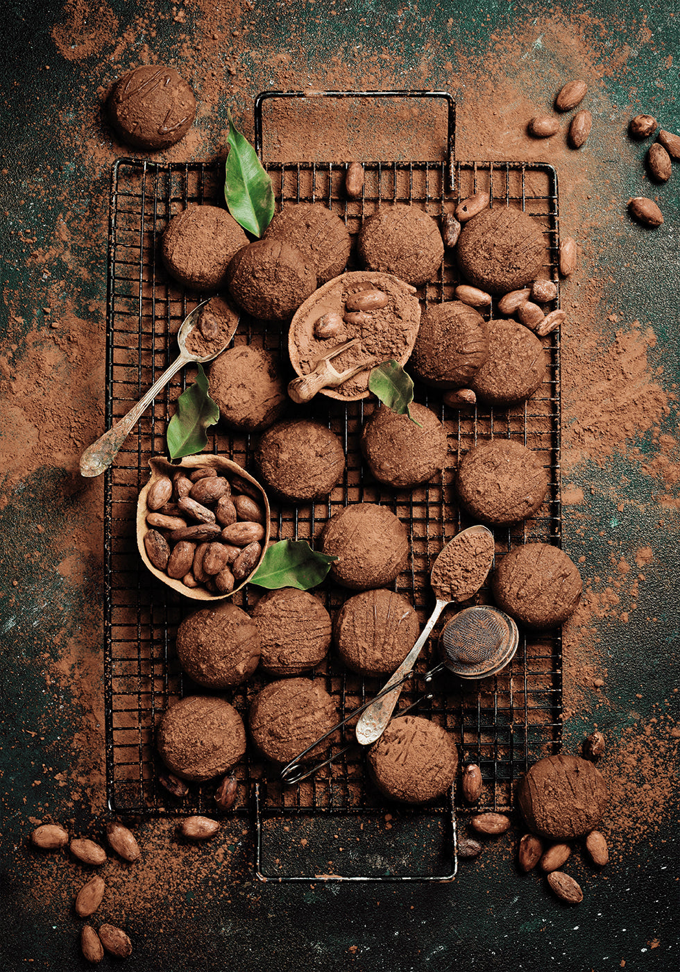 Artisan Chocolate Cookies with Cocoa Dust Plakat