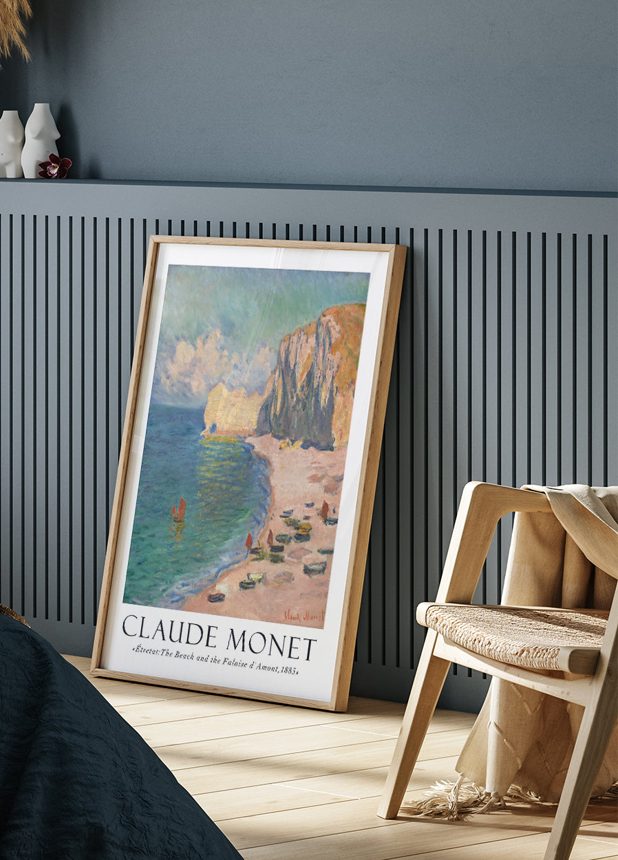 Claude Monet - Étretat, The Beach and the Falaise d'Amont Plakat