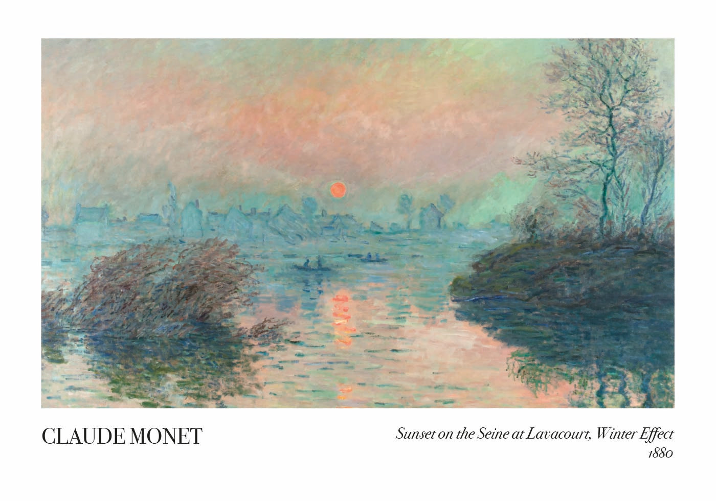 Sunset on the Seine at Lavacourt, Winter Effect Plakat