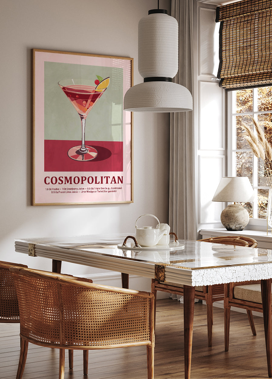 Cosmopolitan Cocktail Recipe Plakat