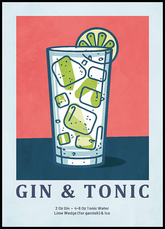 Gin and Tonic Recipe Plakat