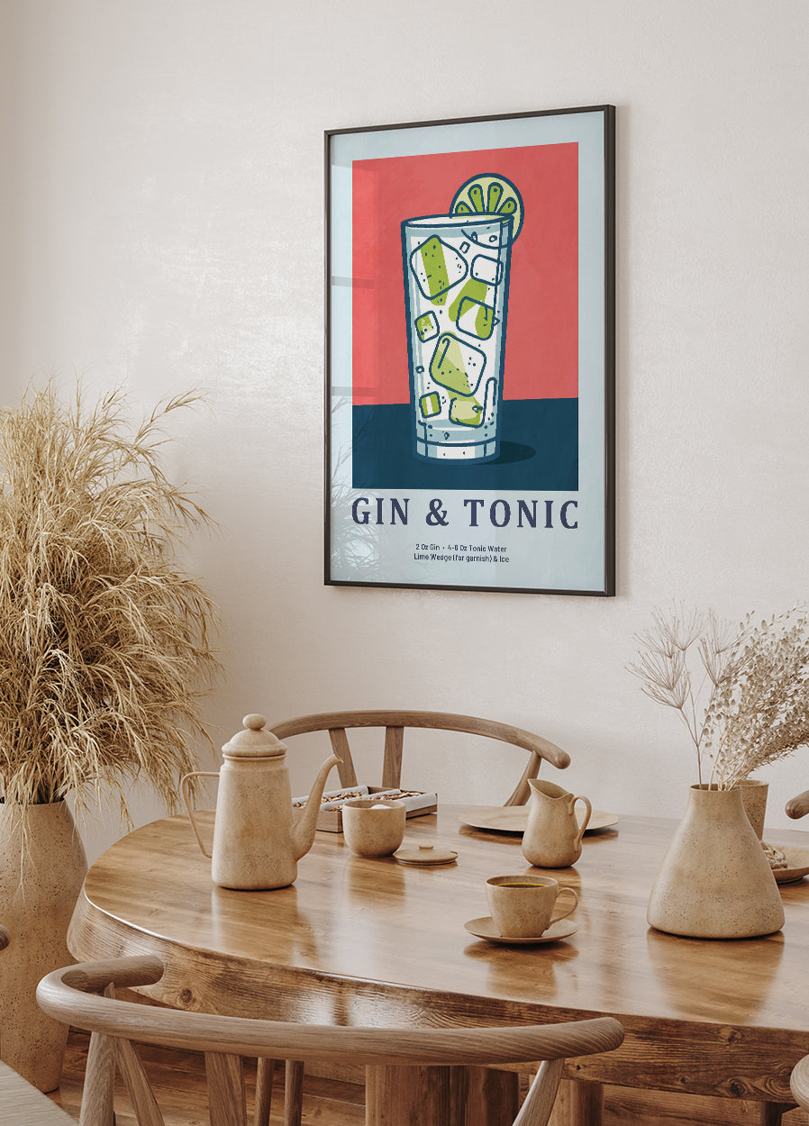 Gin and Tonic Recipe Plakat