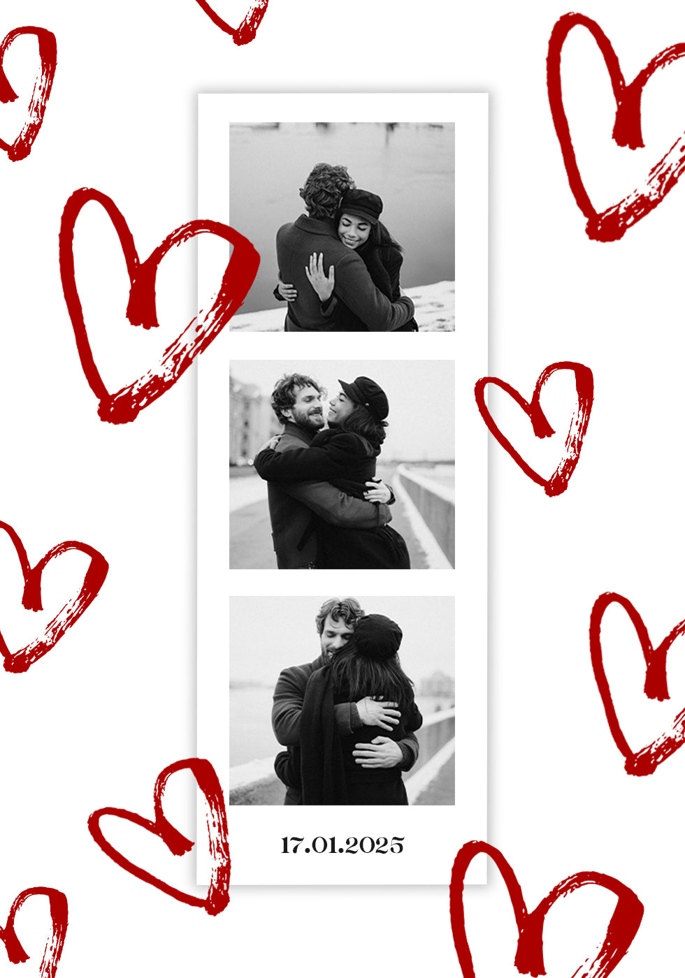 Couple Personalized Polaroid Photo Collage Plakat