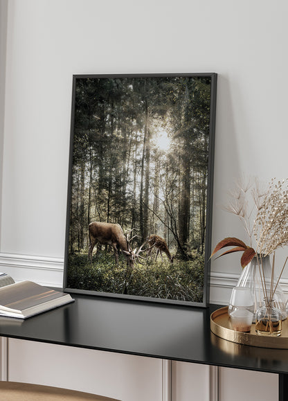 Deer In Forest Plakat