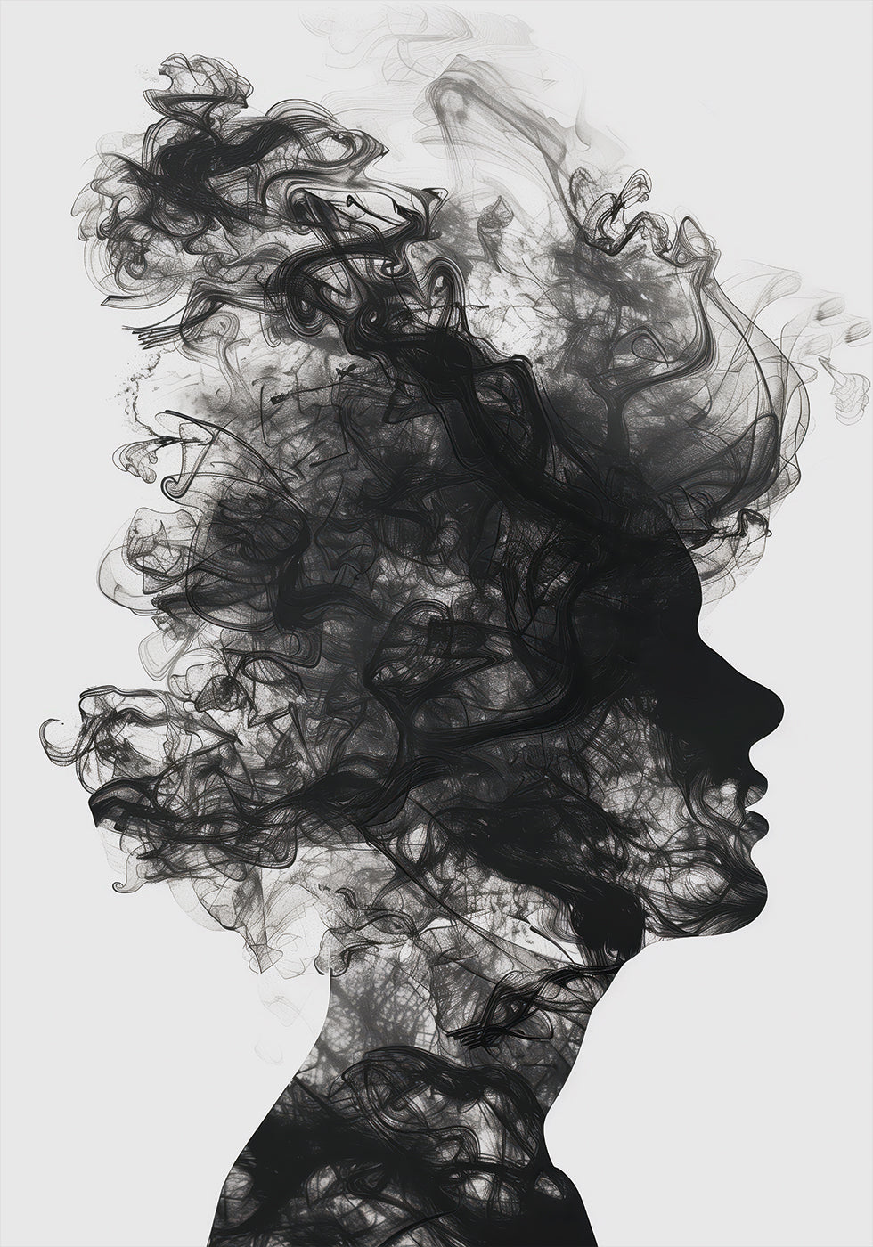 Dissolving Silhouette Abstract Plakat