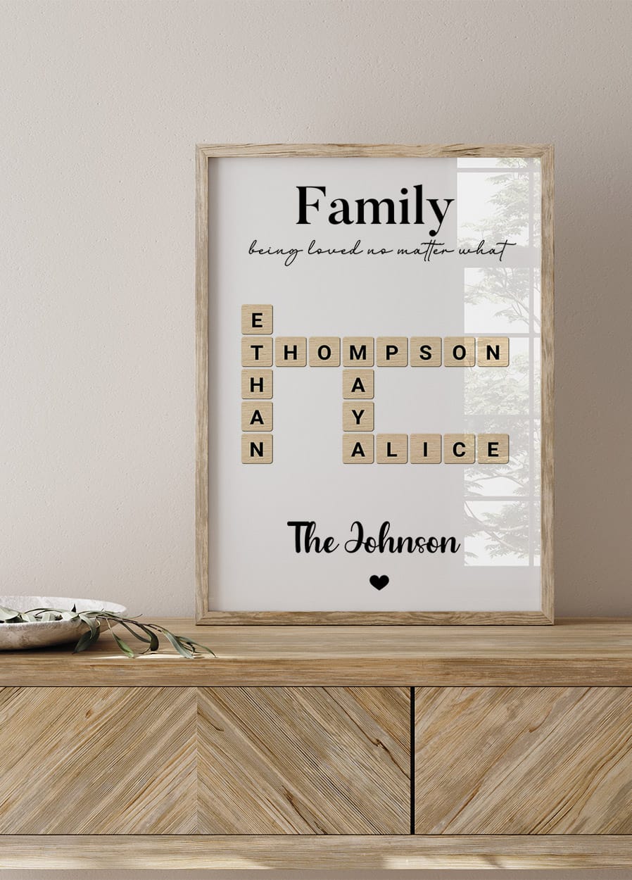 Connected Hearts, A Family Name Puzzle of Love Plakat
