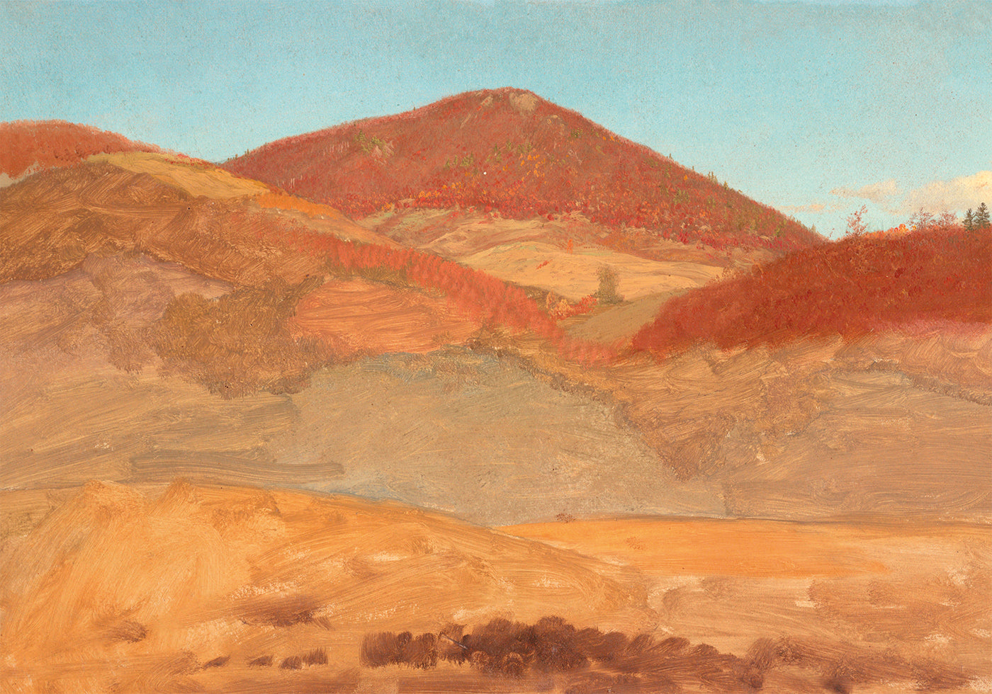 Drawing Hilly Landscape Autumn By Frederic Edwin Church Plakat