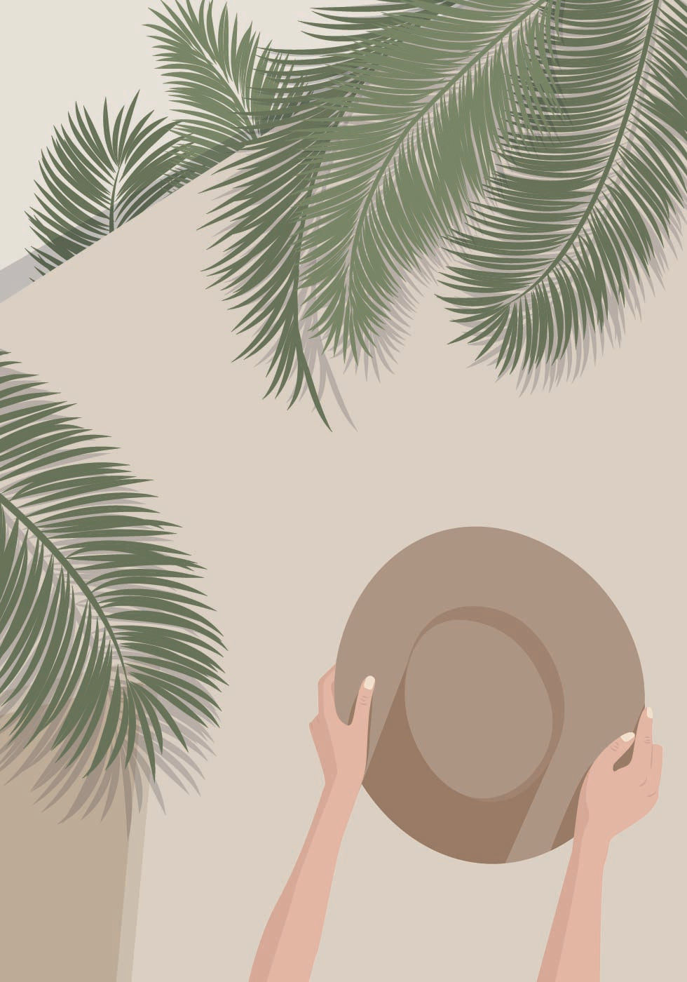 Enjoy the Moment 1, Tropical Palms and Summer Hat Plakat