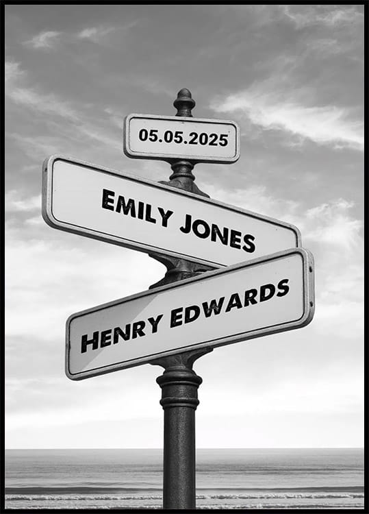 Crossroads of Love, Personalized Signpost Plakat