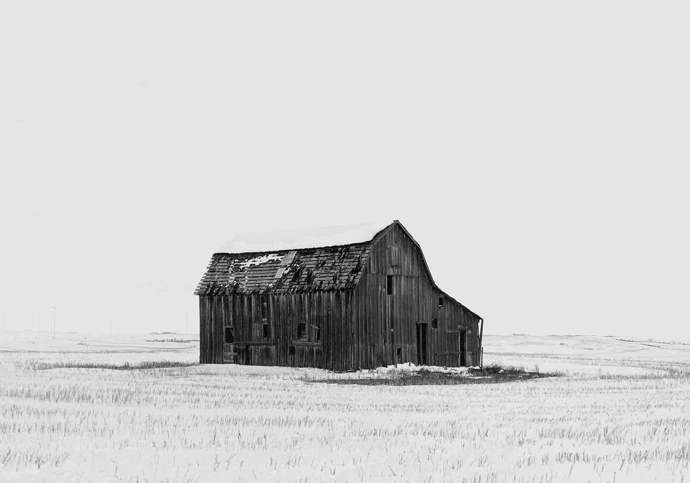 Farm Barn in Winter Plakat