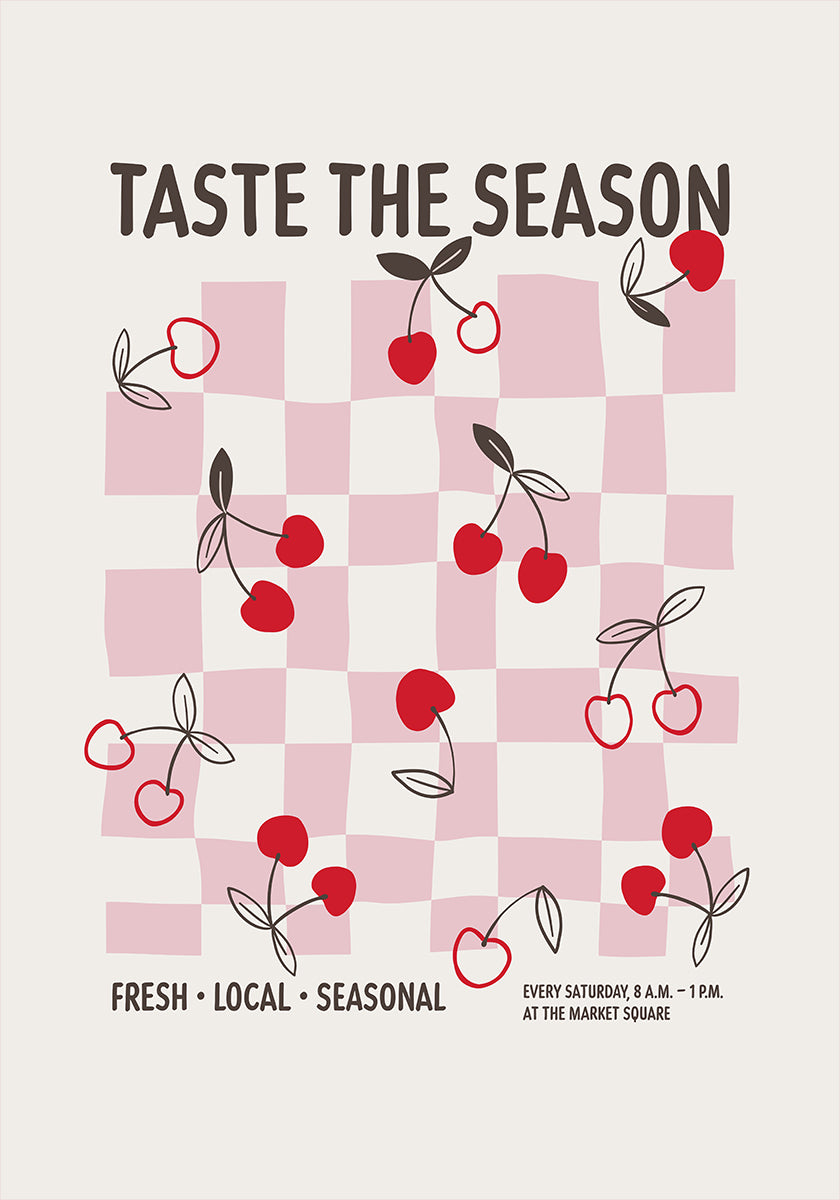 Farmers Market Cherries Plakat