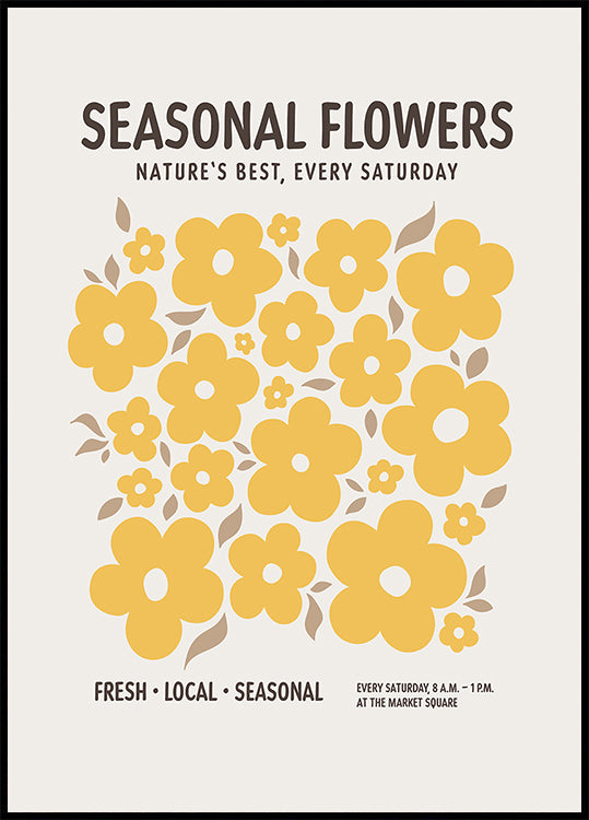 Farmers Market Flowers Yellow Plakat