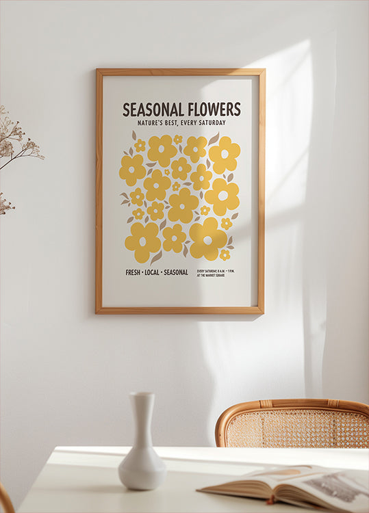Farmers Market Flowers Yellow Plakat